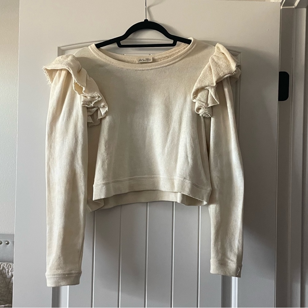 LoveShackFancy Yellow Ruffle Sweatee - Picture 1 of 5